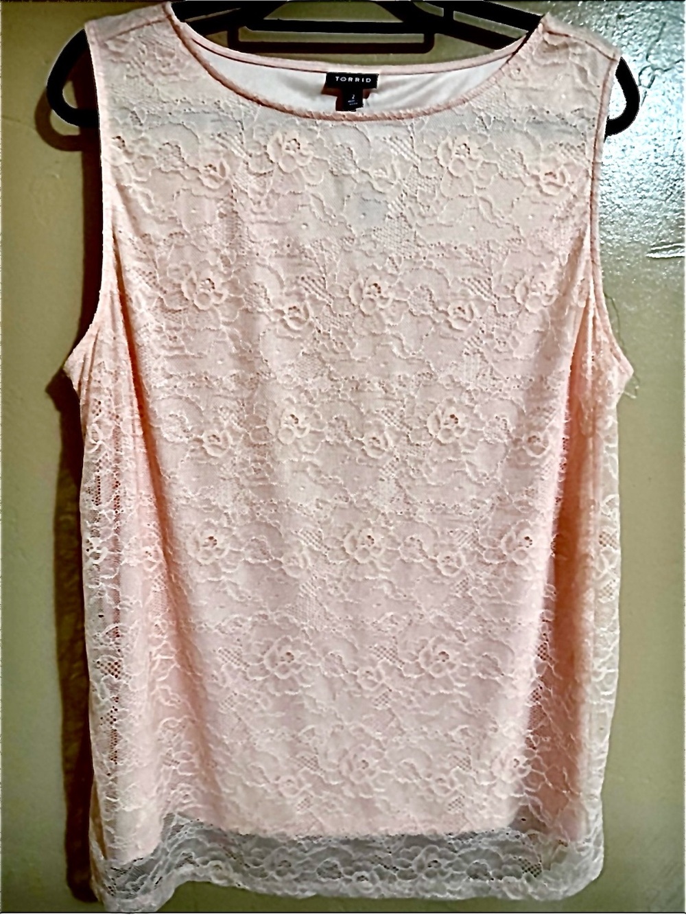 TORRID size 3 NWYS PALE PINK LAC covers a full pink longed shell